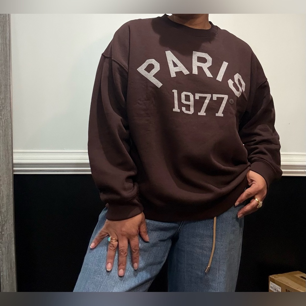 AE Brown Paris 1977 Sweatshirt NWOT